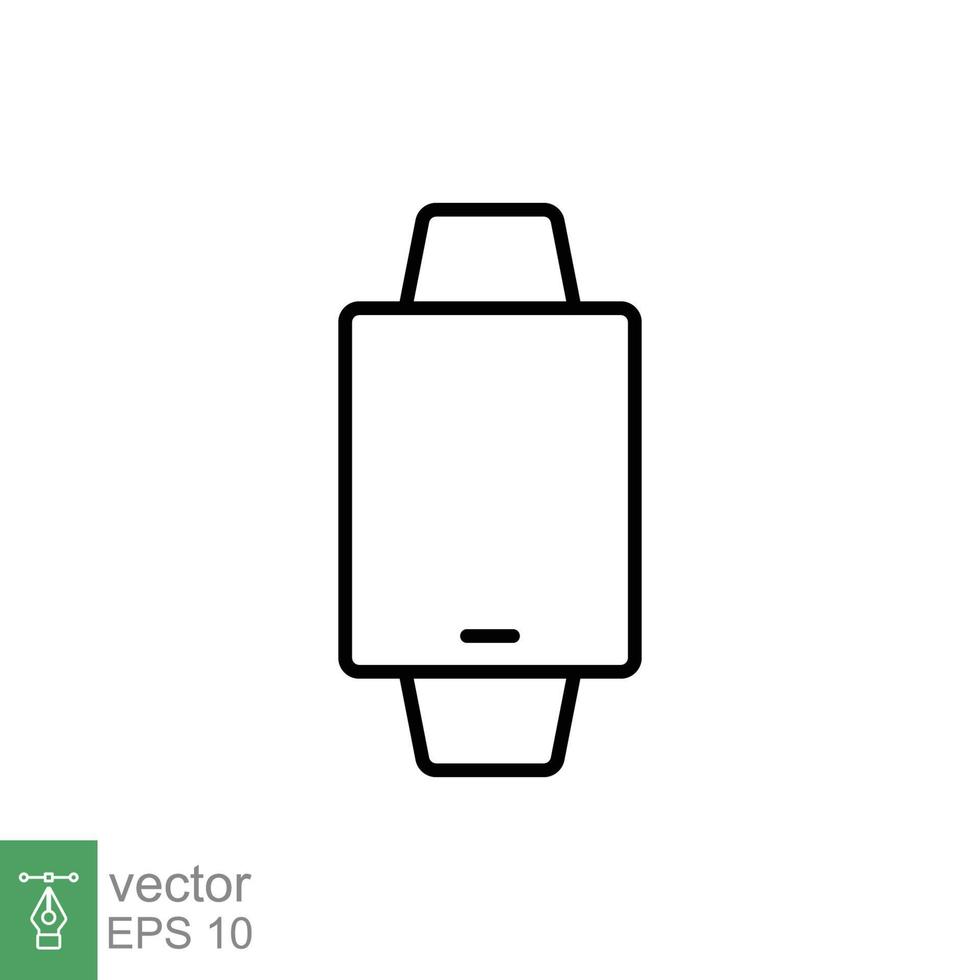 Smart watch line icon. Simple outline style. Wearable, digital clock, smartwatch technology concept. Vector illustration isolated on white background. EPS 10.