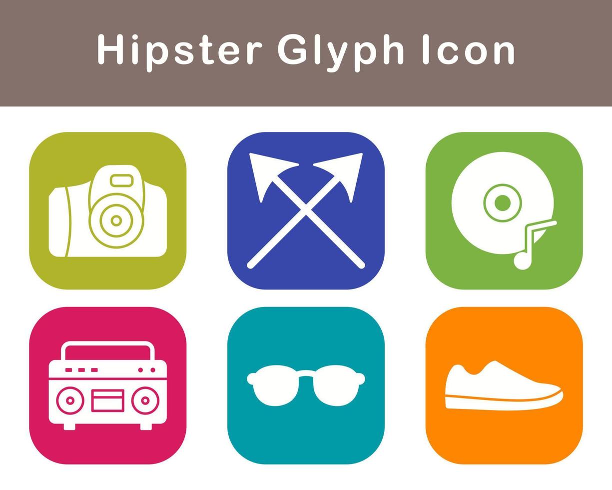 hipster vector icono conjunto