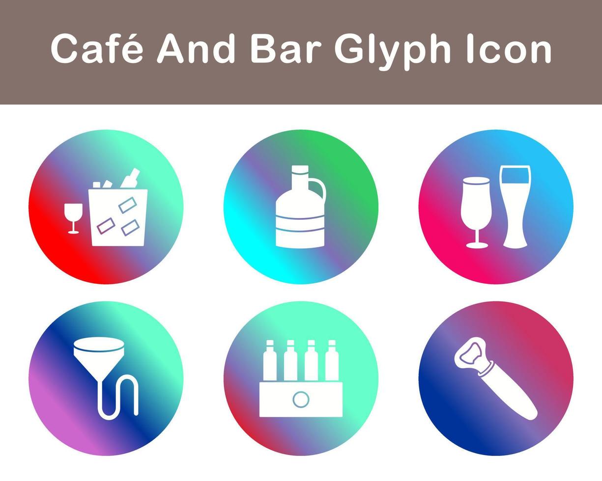 café y bar vector icono conjunto