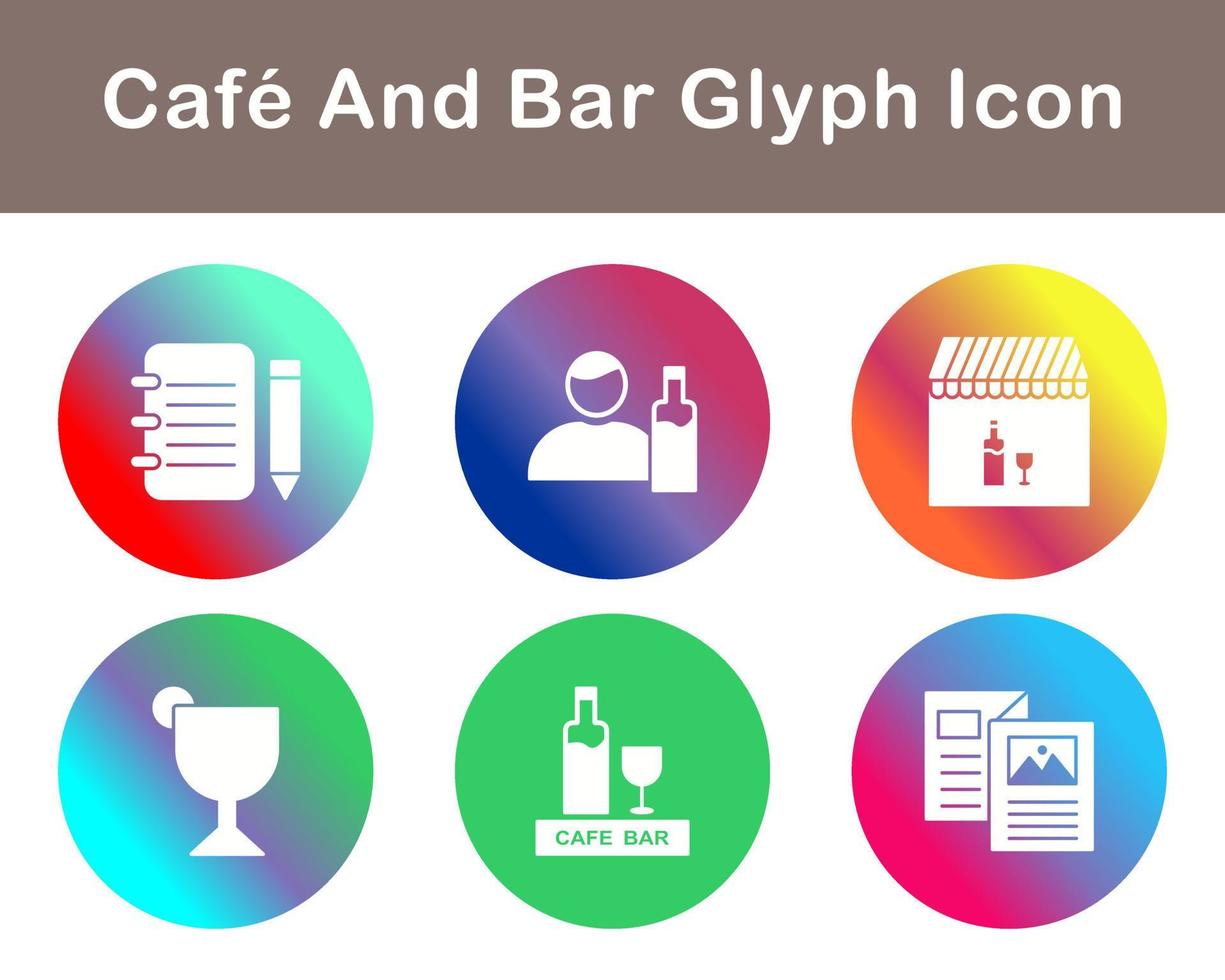 café y bar vector icono conjunto