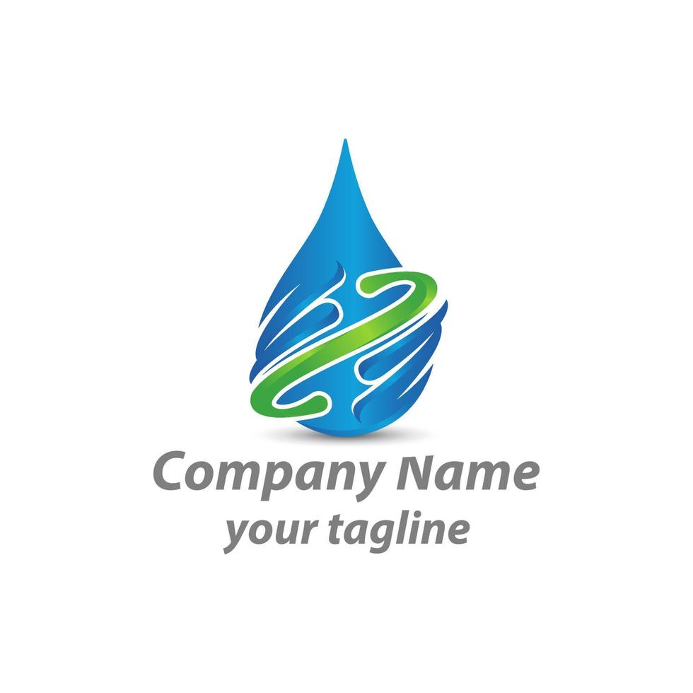 air conditioning logo with drop water, cooling and heating logo