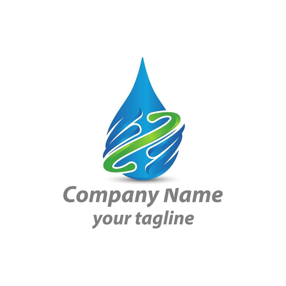 air conditioning logo with drop water, cooling and heating logo template. vector