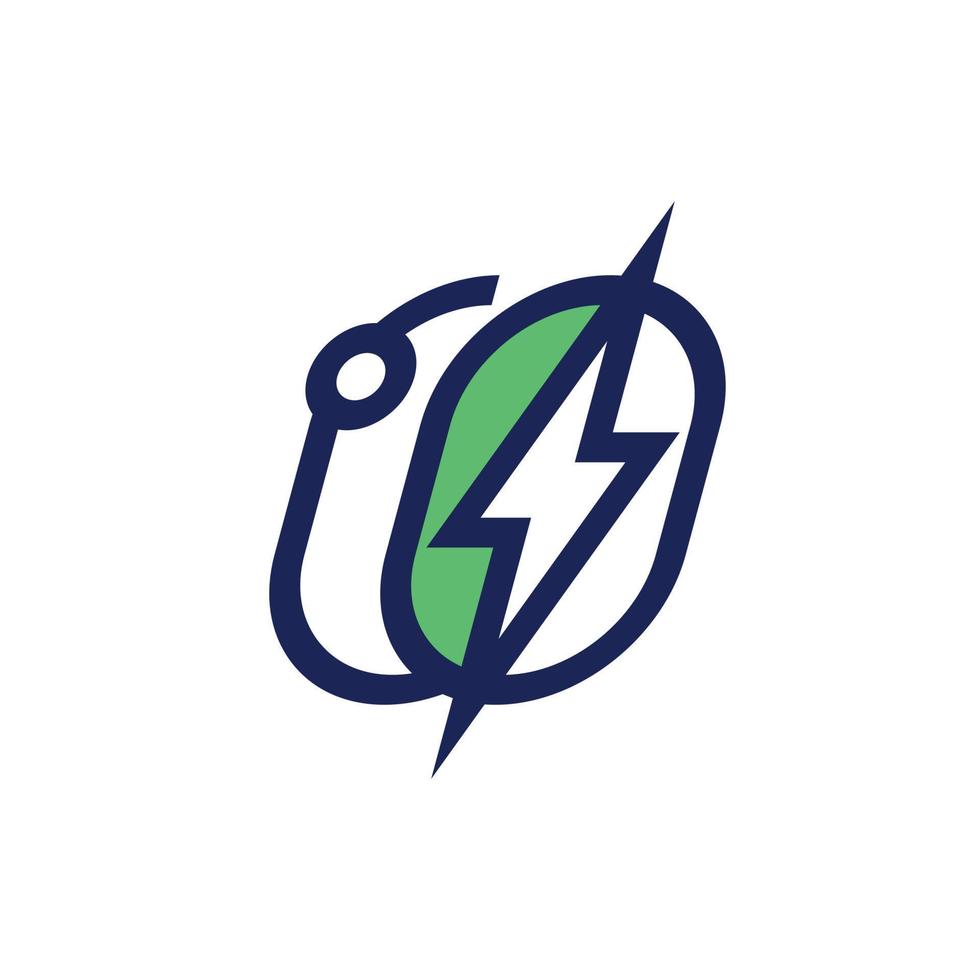 Electrical plug logo vector icon illustration design,Power lightning logo vector design.