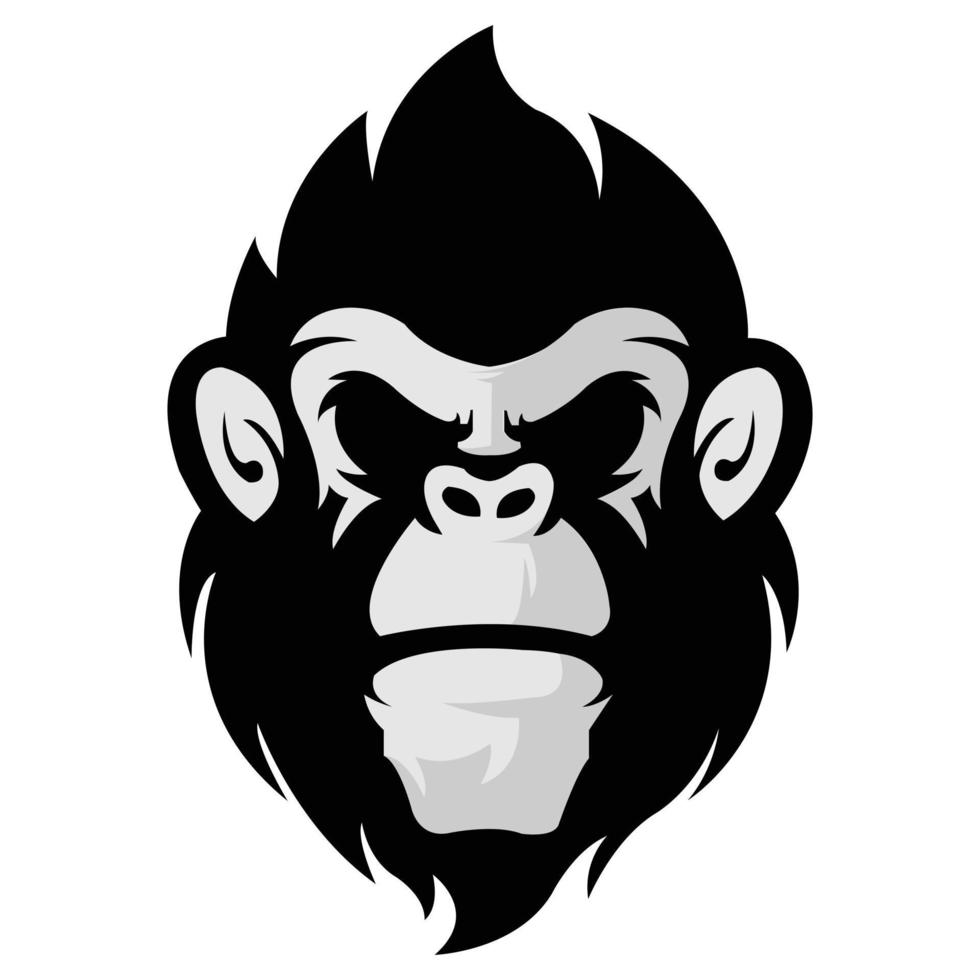 Monkey mascot logo silhouette version. monkey logo in sport style, mascot logo illustration design vector