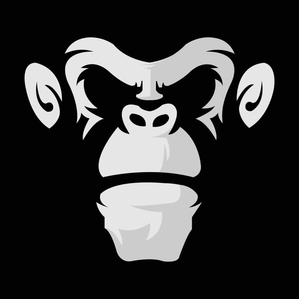 Monkey mascot logo silhouette version. monkey logo in sport style, mascot logo illustration design vector