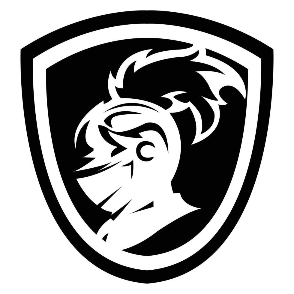 Warriors sport team logo design template,helmet spartan warrior logo design inspiration. vector