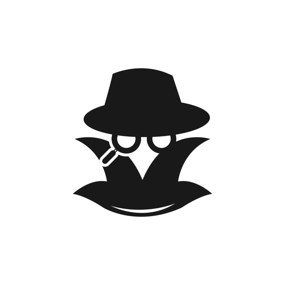 incógnito espía silueta logo el hombre de detective icono diseño. el hombre de detective diseño inspiración. vector