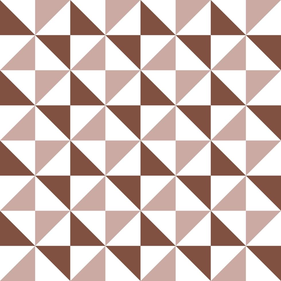 Abstract geometric pattern in  brown and white squares, Abstract pattern in a monochrome scheme.  brown and white triangle pattern. Monotone triangles in square shape. vector