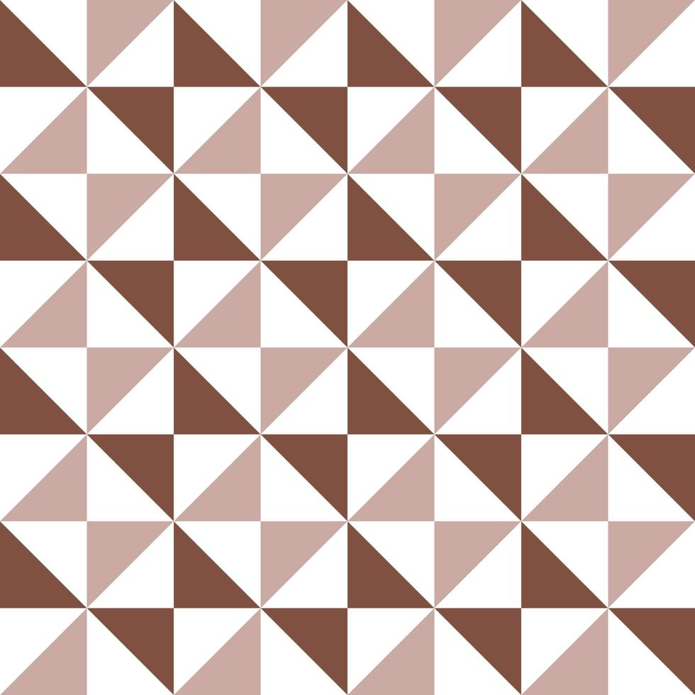 Abstract geometric pattern in  brown and white squares, Abstract pattern in a monochrome scheme.  brown and white triangle pattern. Monotone triangles in square shape. vector