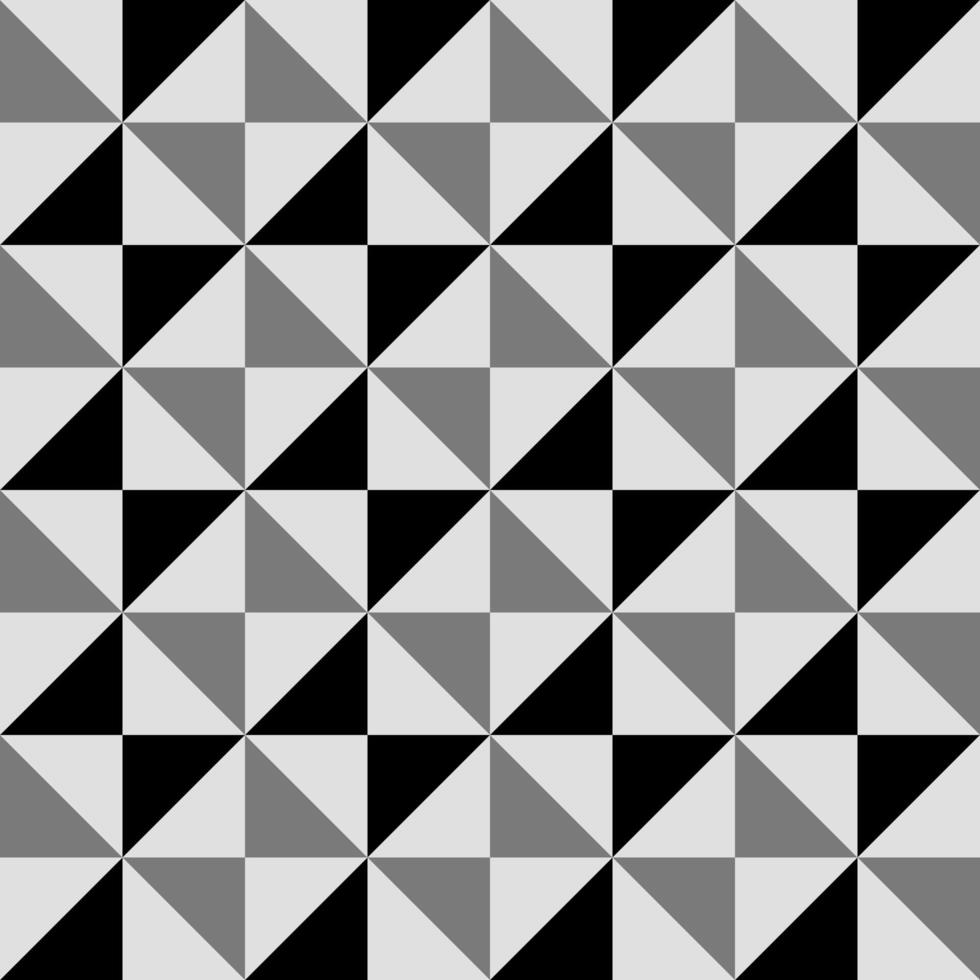 Abstract geometric pattern in black and white squares, Abstract pattern in a monochrome scheme. Black and white triangle pattern. Monotone triangles in square shape. vector
