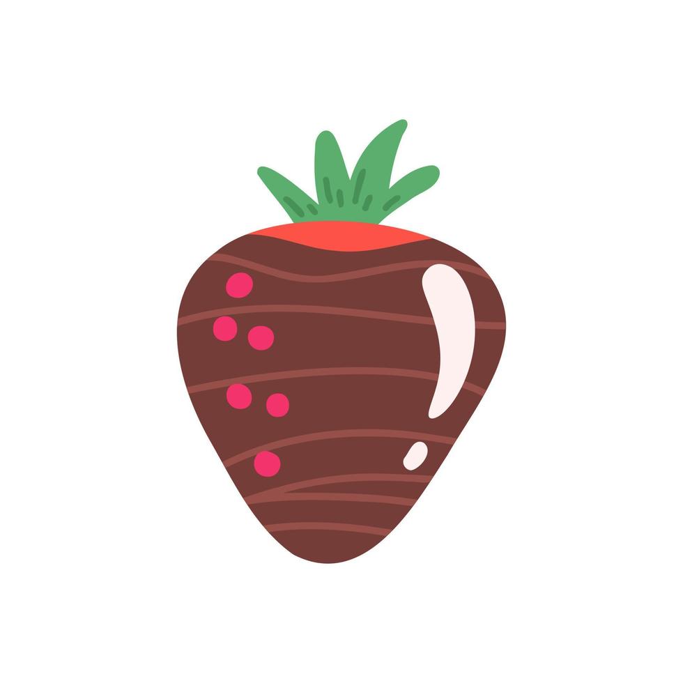 vidriado fresa. chocolate cubierto fresa con rosado asperja. ilustración para antecedentes y embalaje. imagen lata ser usado para saludo tarjetas y carteles aislado en blanco antecedentes. vector