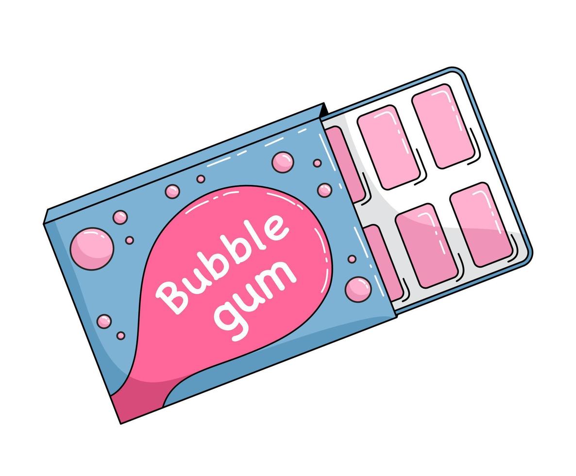 Chewing bubble gum in plastic blister. 20884923 Vector Art at Vecteezy