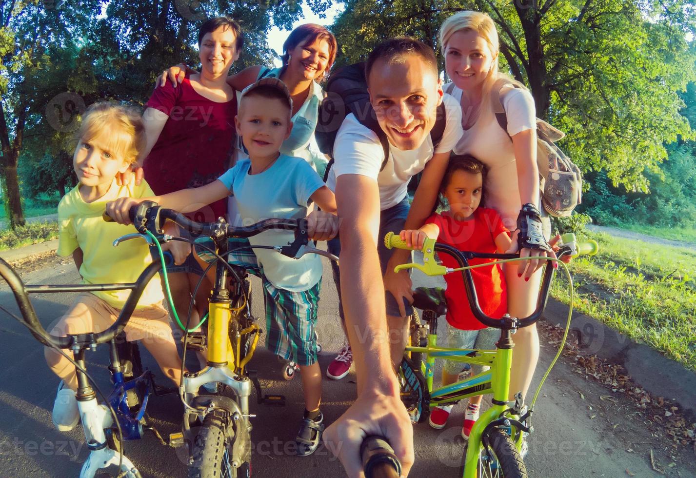 Active family biking photo