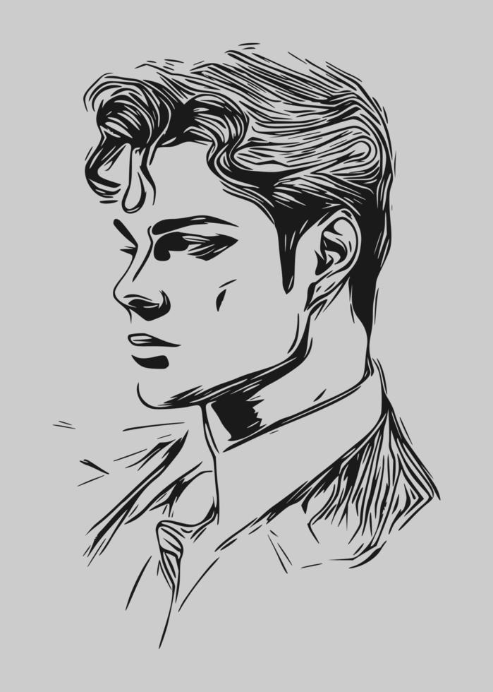 Young handsome Prince Sketch anime vector