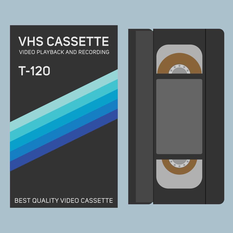 vhs cassette with cover retro style 90s nostalgia vector