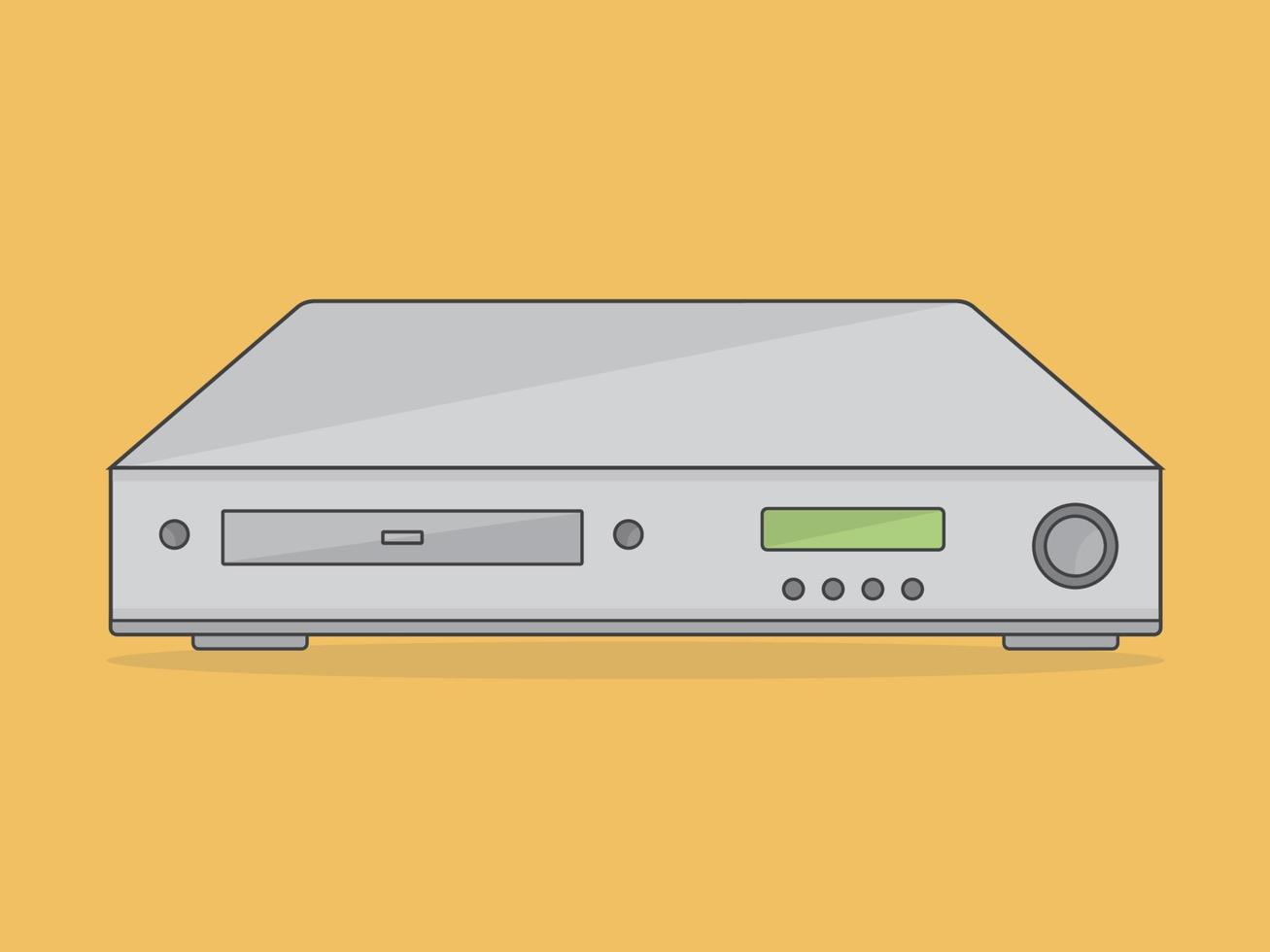 dvd cd player flat illustration 80s 90s memories nostalgia vector