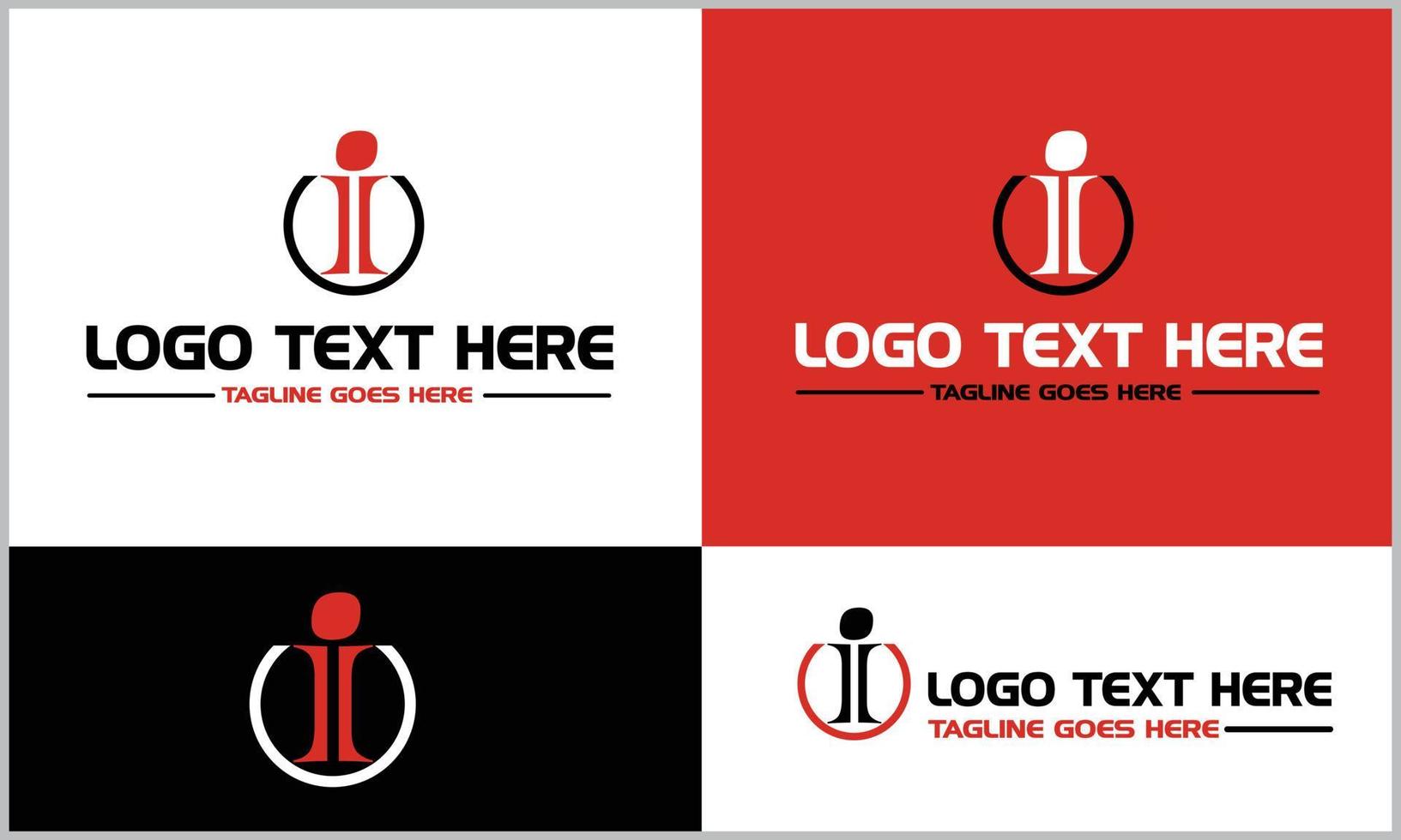 I Abstract Alphabet Letter Logo Design Set vector