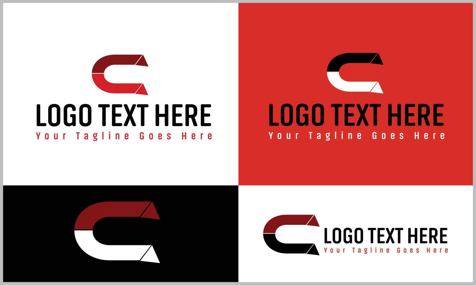 C Abstract Alphabet Letter Logo Design Set vector