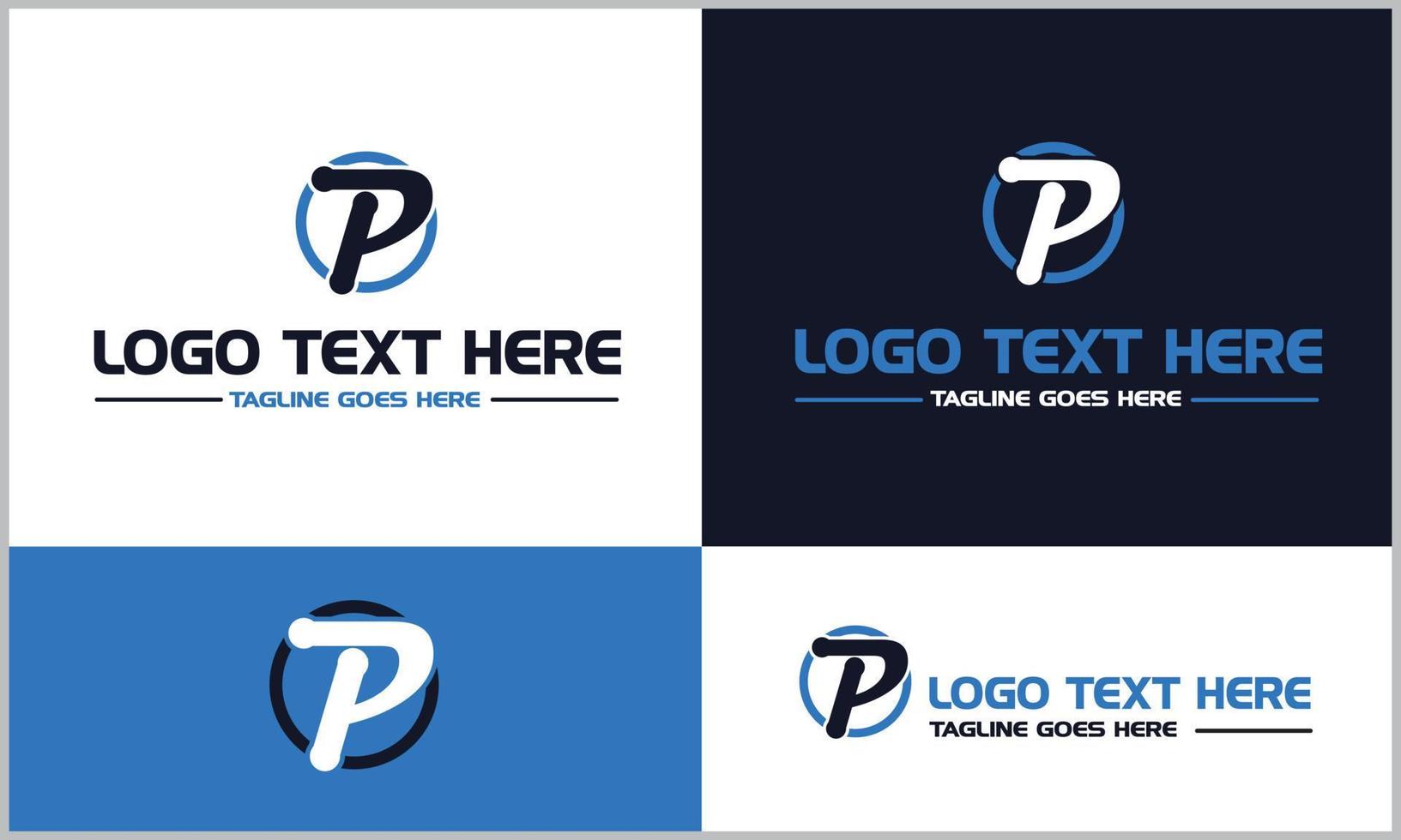 P Abstract Alphabet Letter Logo Design Set vector