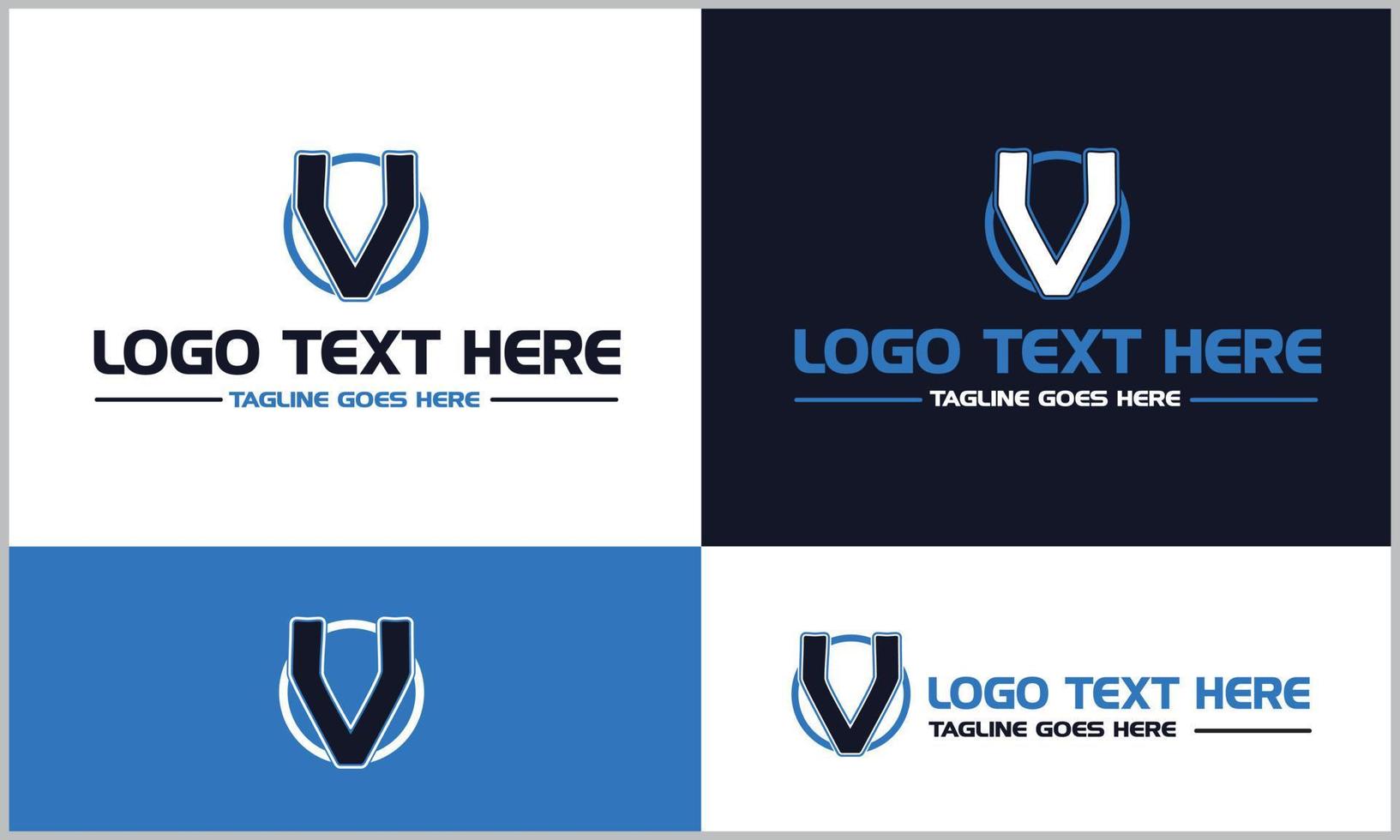 v resumen alfabeto letra logo diseño conjunto vector