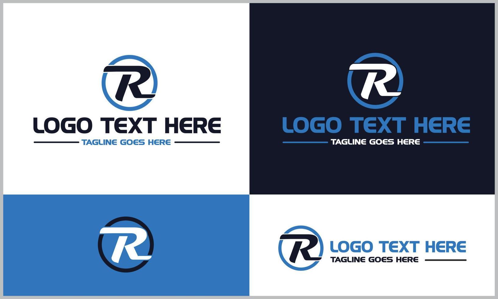 r resumen alfabeto letra logo diseño conjunto vector