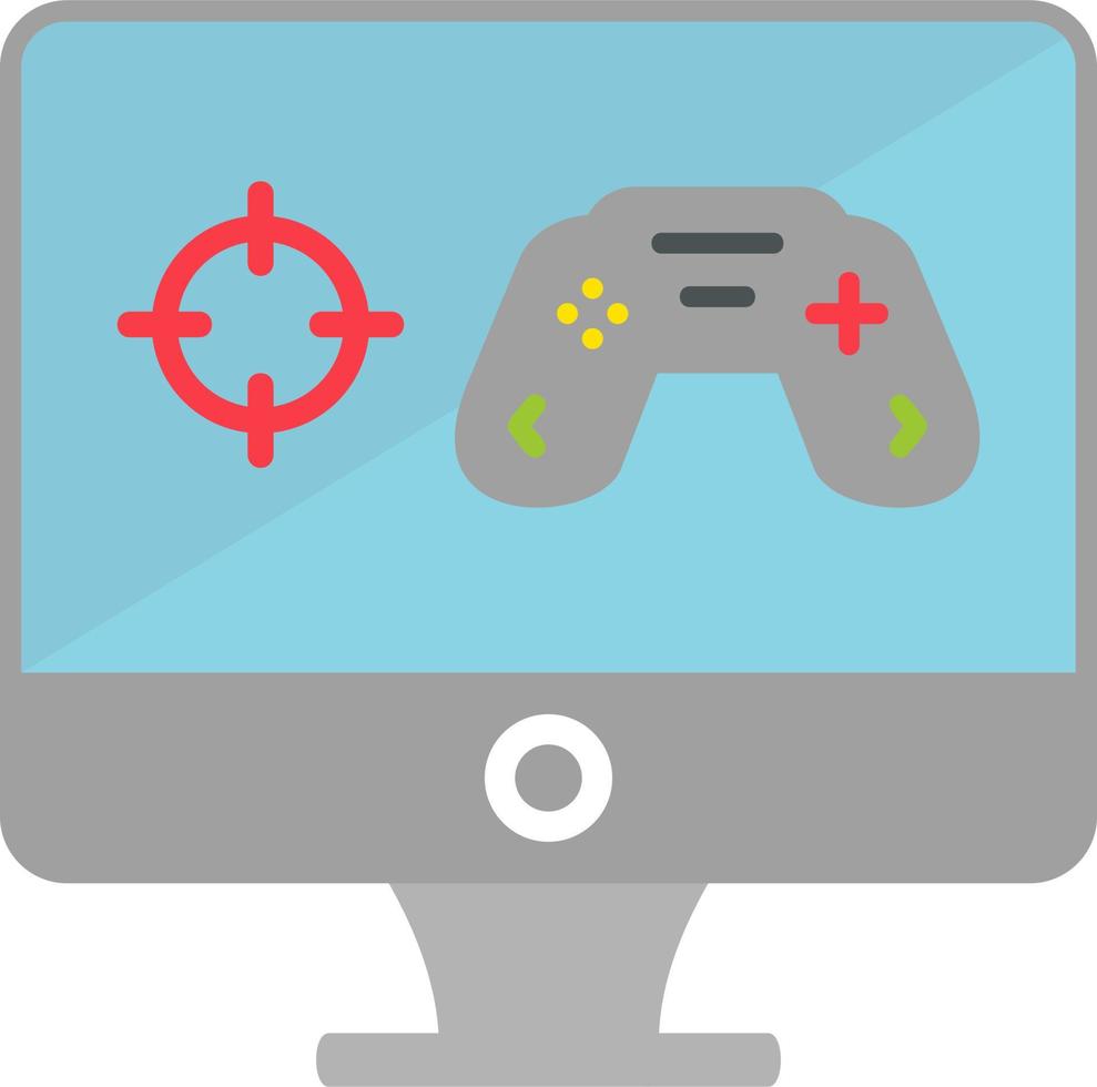 jugar juego en ordenador personal vector icono