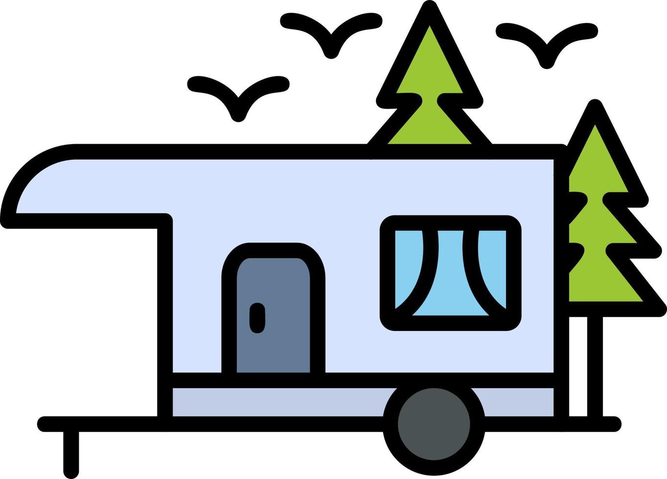 Camping Trailer Vector Icon