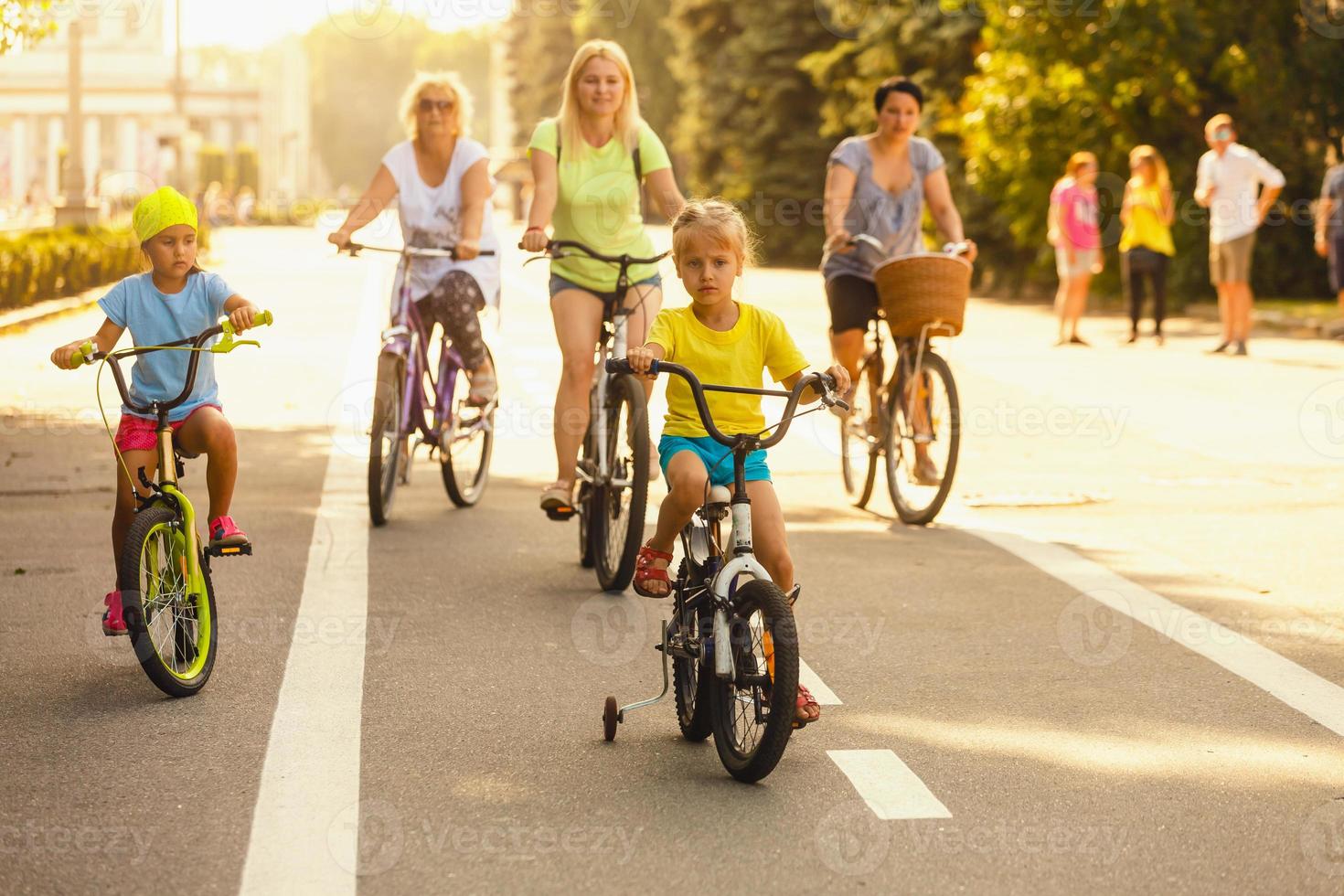 Family On Cycle Ride In Countryside photo