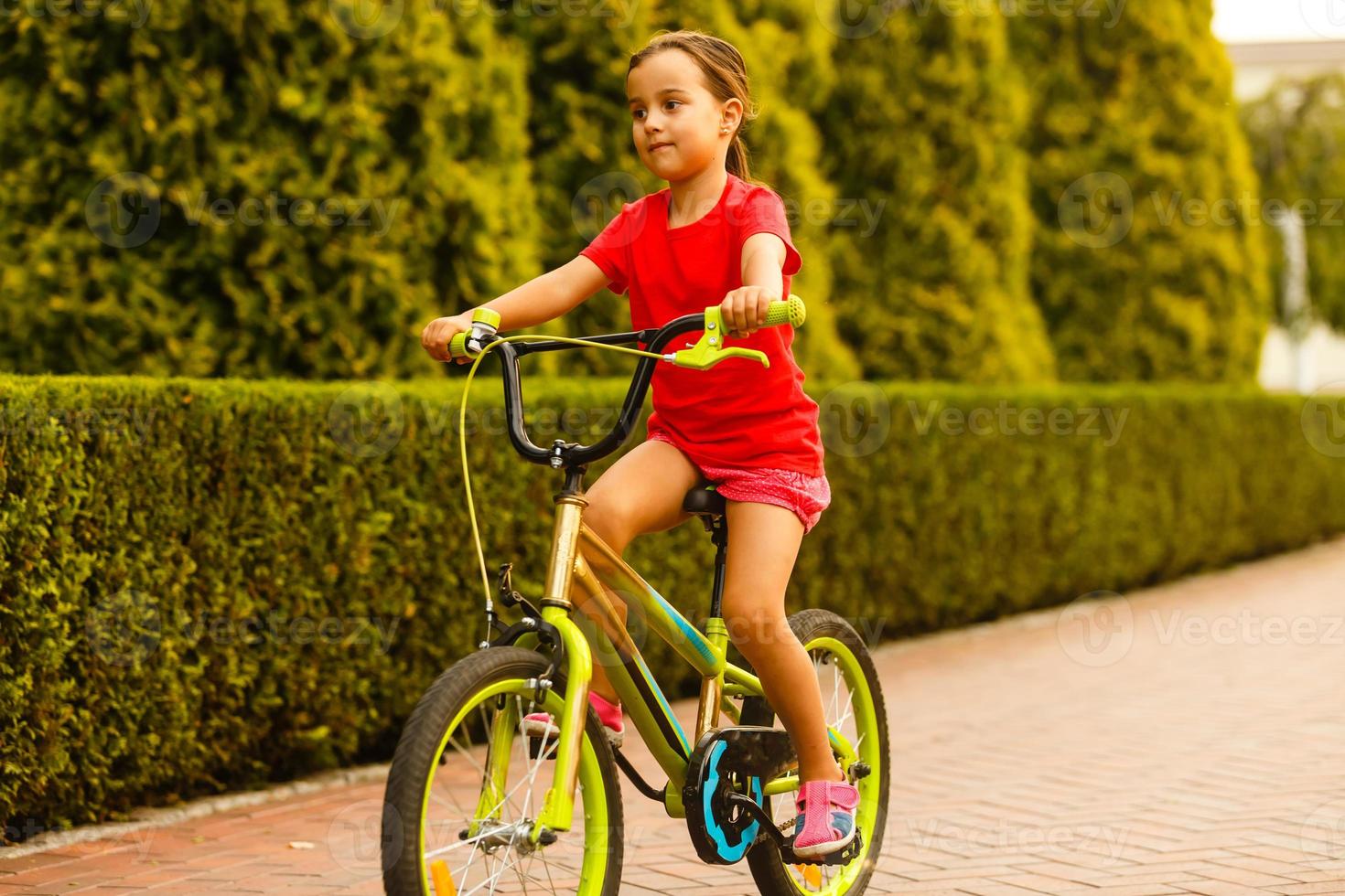 little girl with her bicycle photo