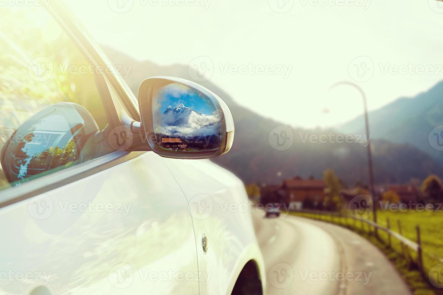 Car mirror, concept of speed photo