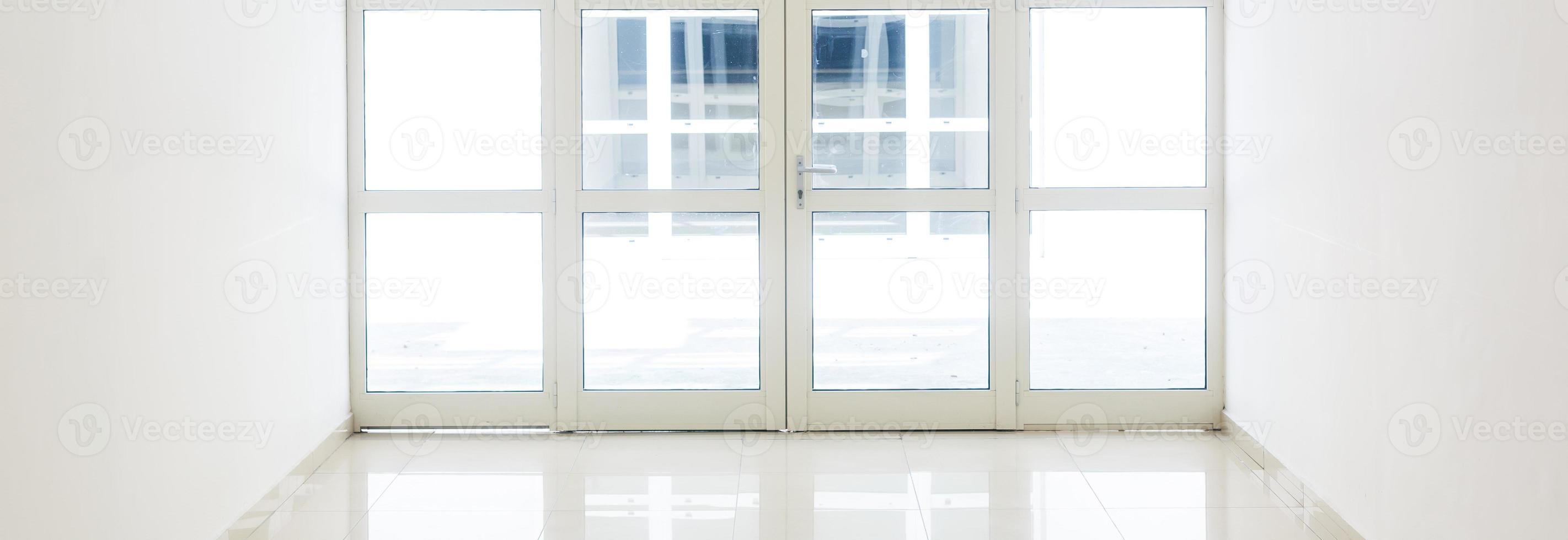 empty closed door, white glass door photo
