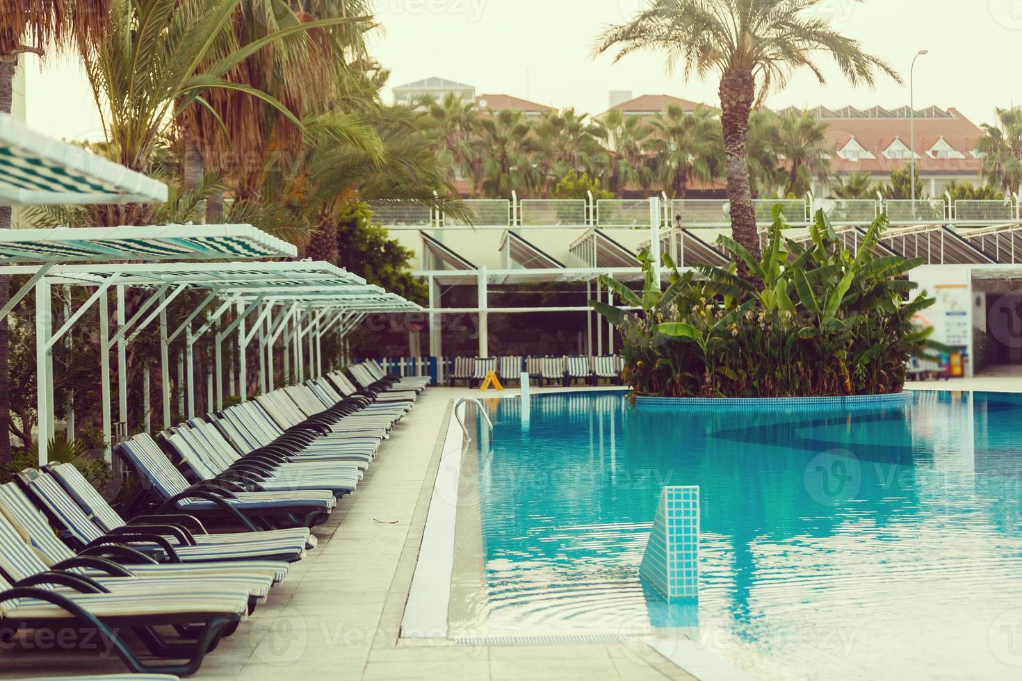 Resort empty swimming pool photo