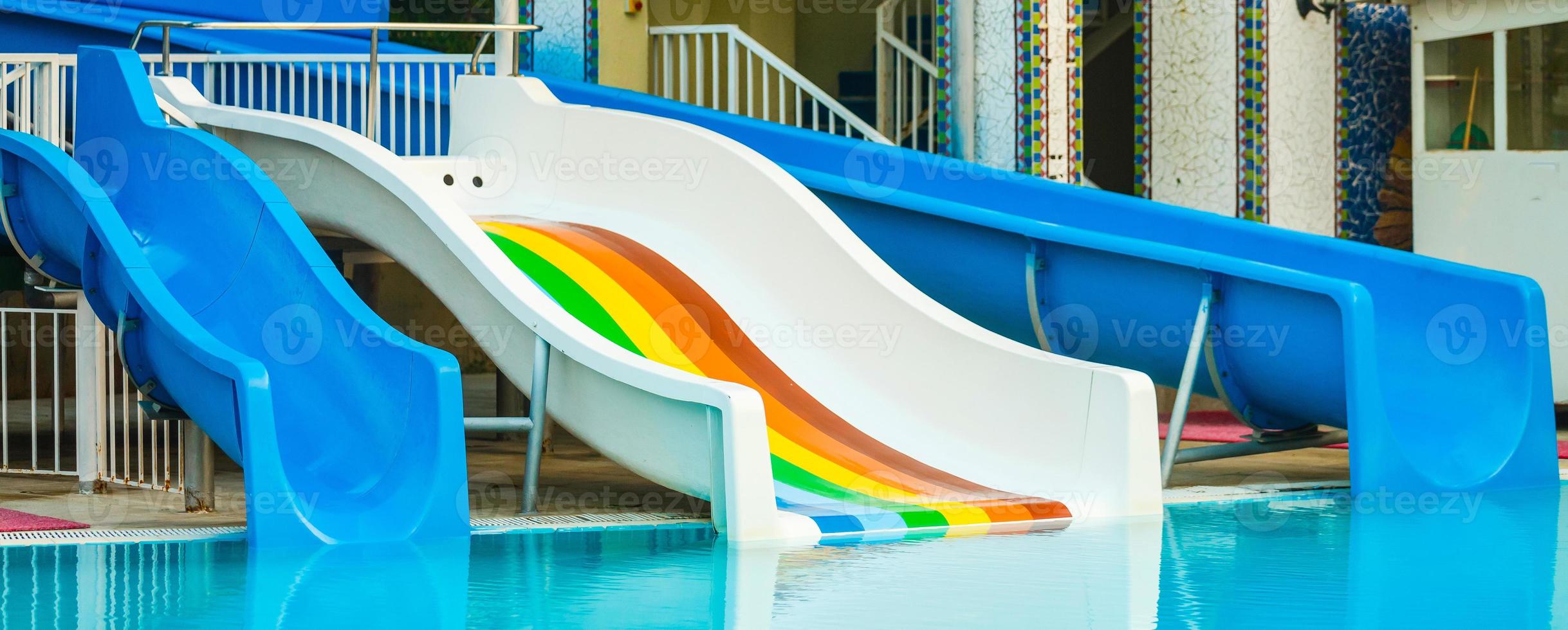 water slides at the water park photo