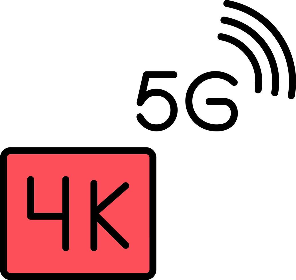 4K Vedio Straming Vector Icon