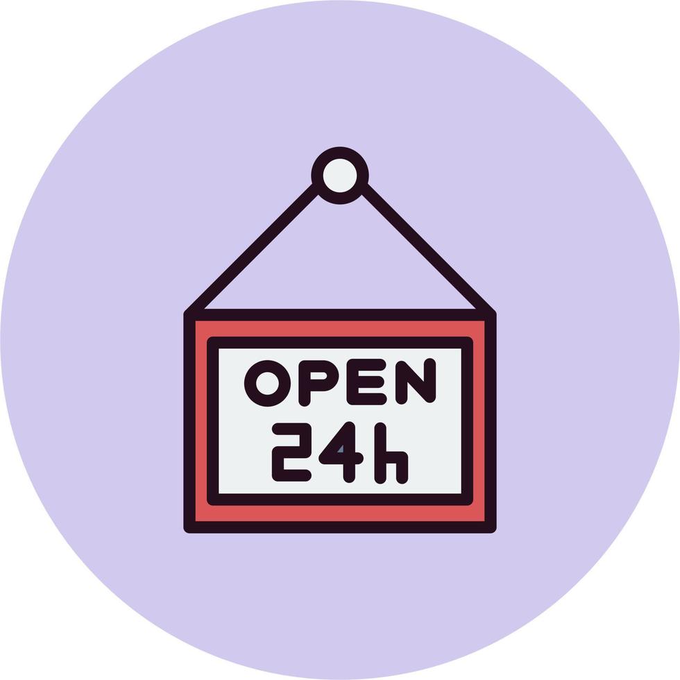 Open Shop 24 Hours Vector Icon