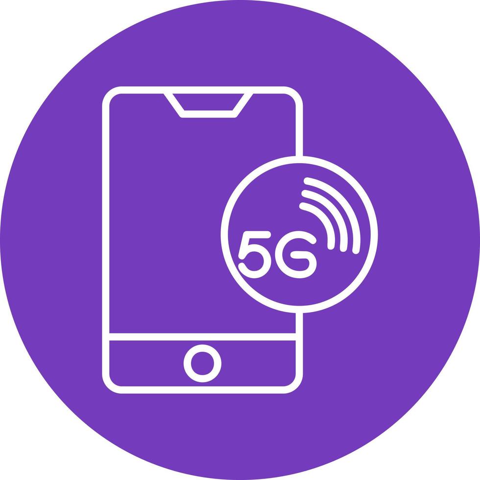 5g red en teléfono inteligente vector icono