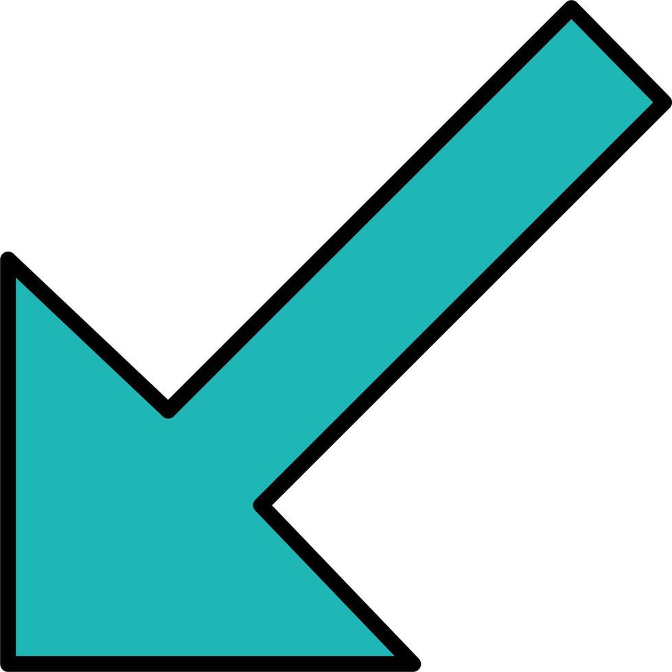 Down Left Arrow Vector Icon