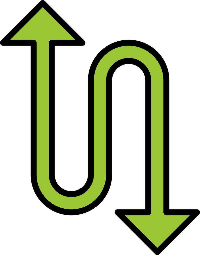 Zigzag Arrow Vector Icon