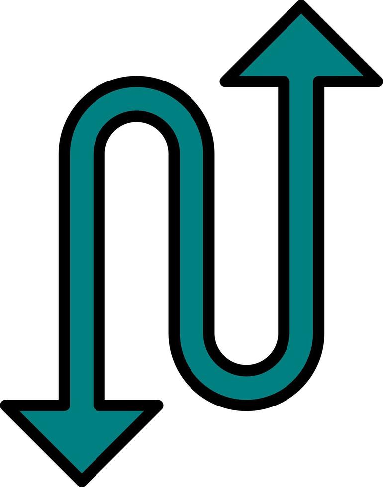 Zigzag Arrow Vector Icon