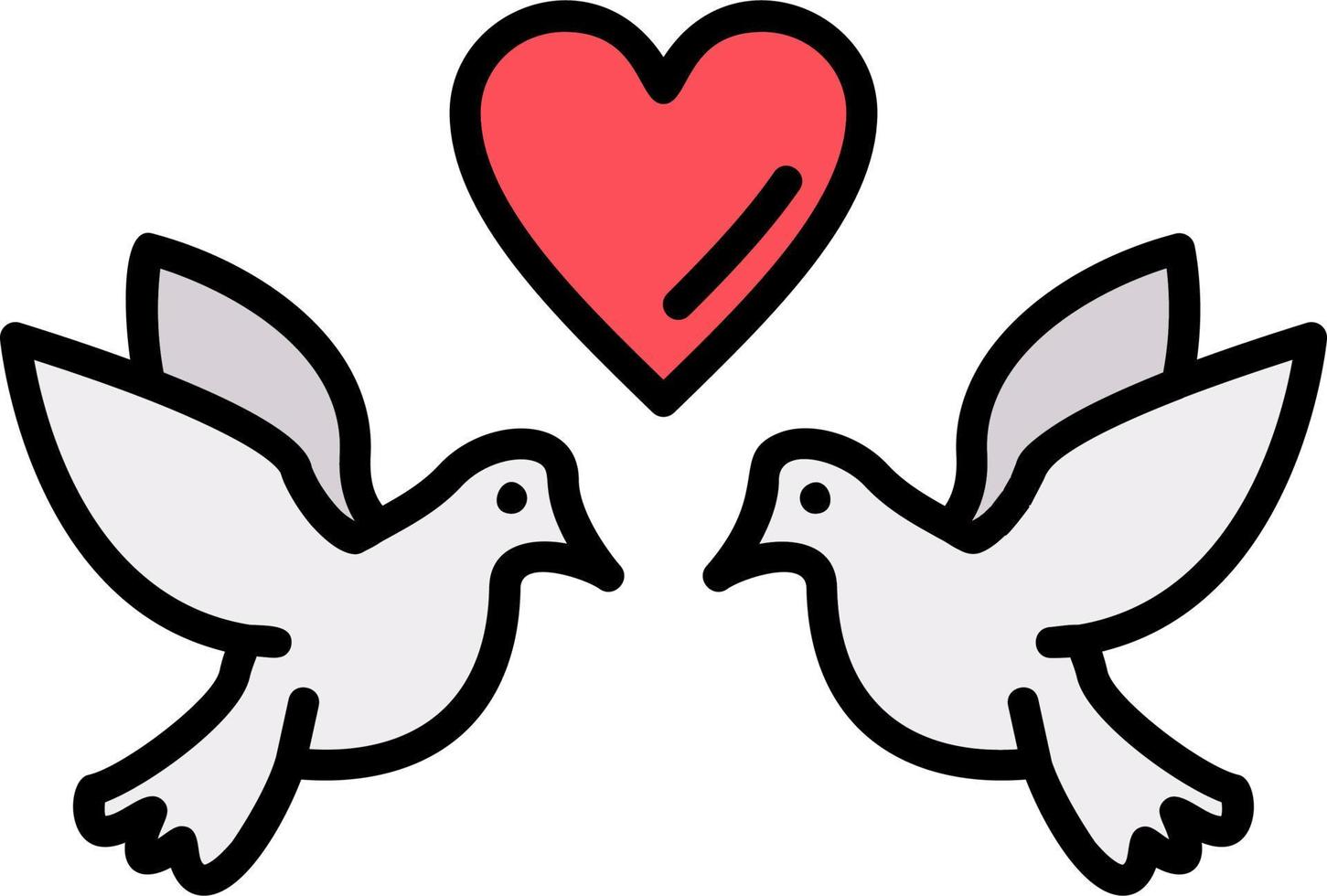 amor aves vector icono