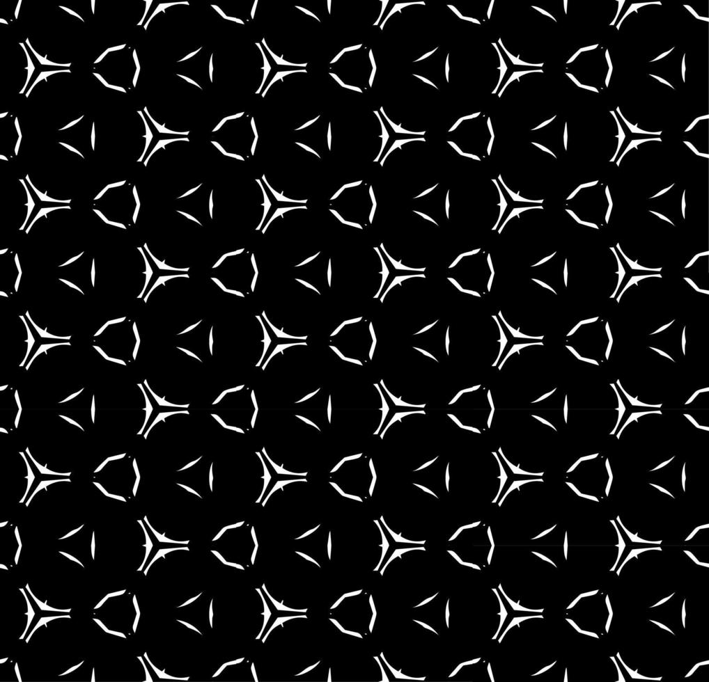 Black and white seamless abstract pattern. Background and backdrop. Grayscale ornamental design. Mosaic ornaments. Vector graphic illustration.