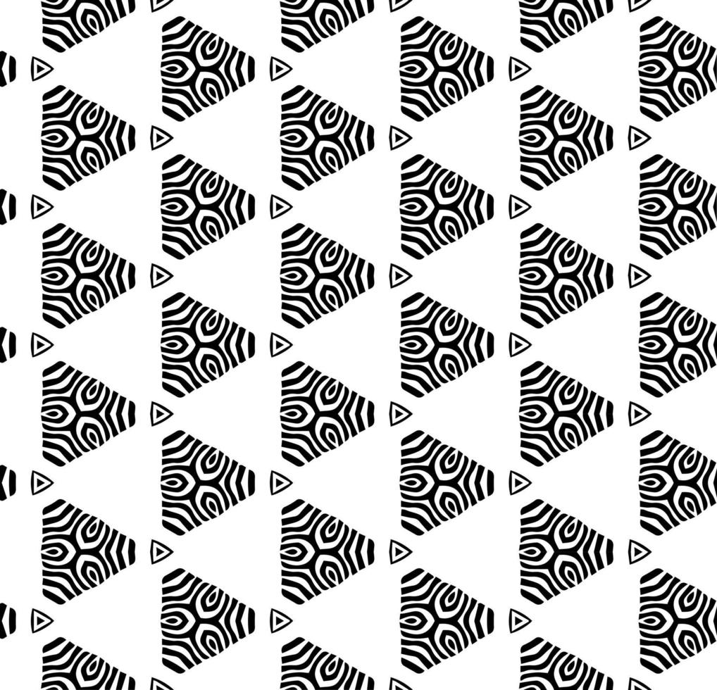 Black and white seamless abstract pattern. Background and backdrop. Grayscale ornamental design. Mosaic ornaments. Vector graphic illustration.
