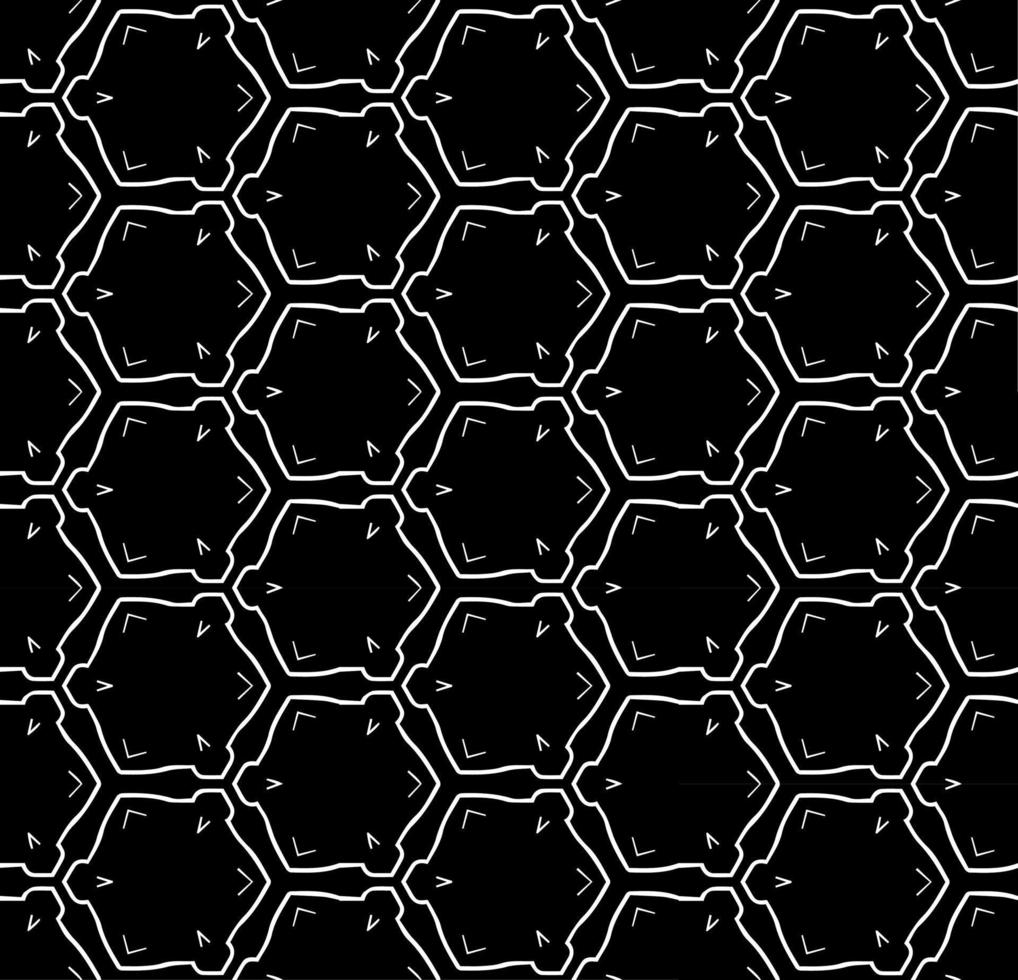 Black and white seamless abstract pattern. Background and backdrop. Grayscale ornamental design. Mosaic ornaments. Vector graphic illustration.