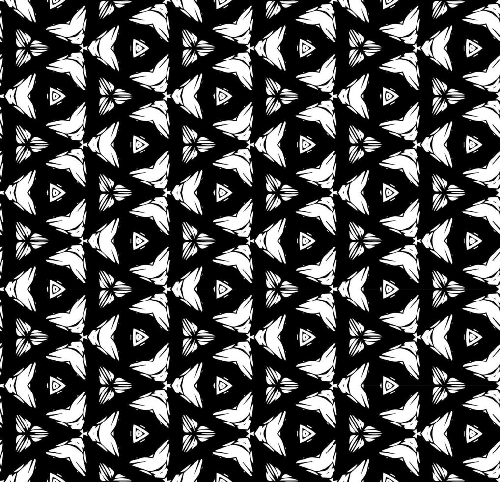 patrón abstracto sin costuras en blanco y negro. fondo y telón de fondo. diseño ornamental en escala de grises. adornos de mosaico. ilustración gráfica vectorial. vector