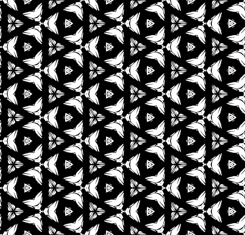 Black and white seamless abstract pattern. Background and backdrop. Grayscale ornamental design. Mosaic ornaments. Vector graphic illustration.