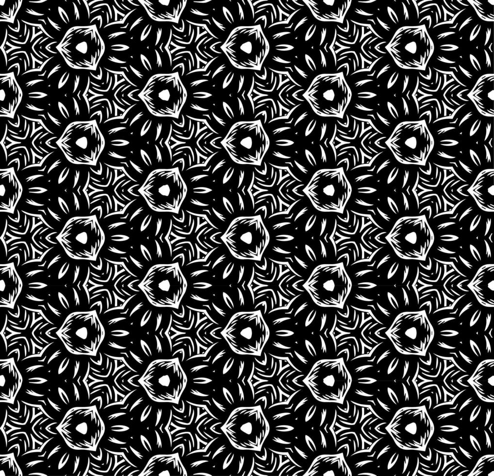 Black and white seamless abstract pattern. Background and backdrop. Grayscale ornamental design. Mosaic ornaments. Vector graphic illustration.