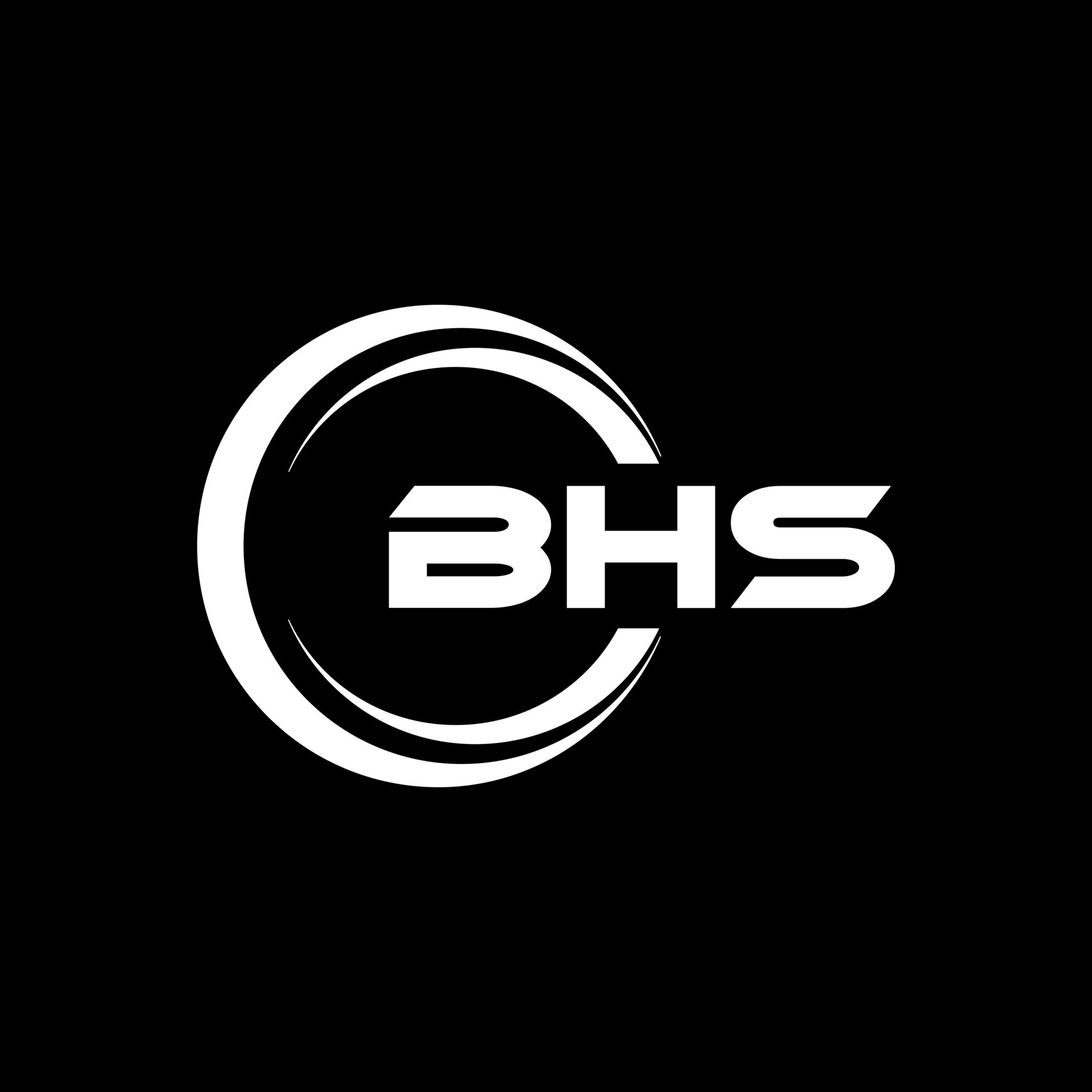 BHS letter logo design in illustration. Vector logo, calligraphy ...