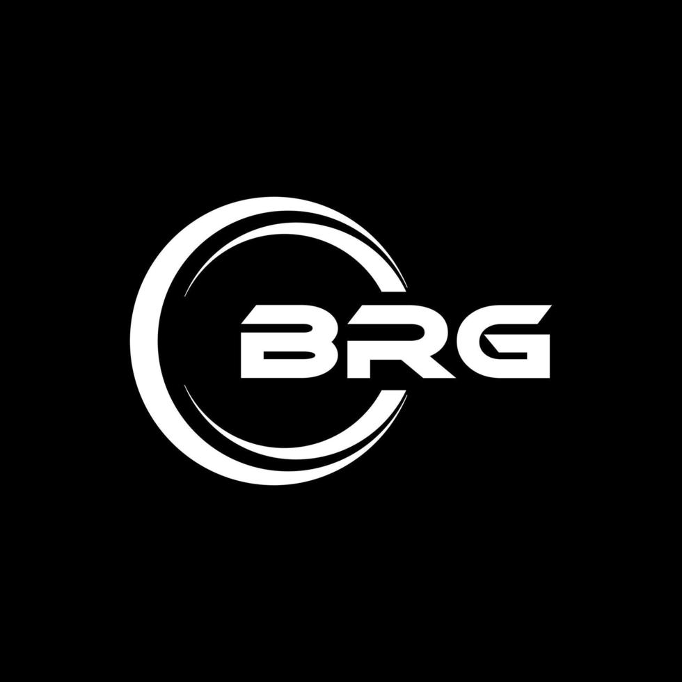 BRG letter logo design in illustration. Vector logo, calligraphy designs for logo, Poster, Invitation, etc.