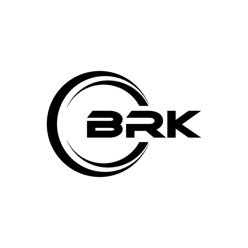 BRK letter logo design in illustration. Vector logo, calligraphy designs for logo, Poster, Invitation, etc.