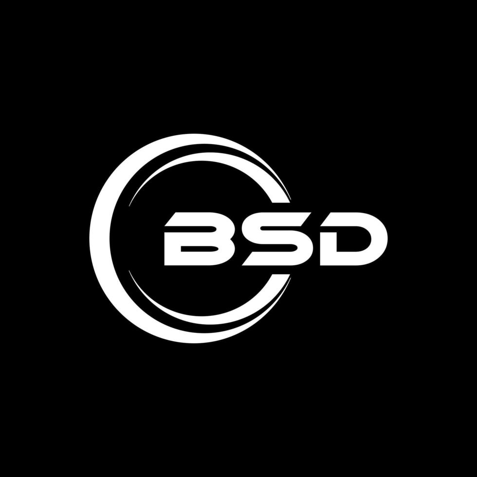 diseño de logotipo de letra bsd en ilustración. logotipo vectorial, diseños de caligrafía para logotipo, afiche, invitación, etc. vector